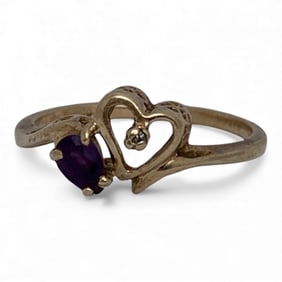 10k Yellow Gold & Amethyst Ring