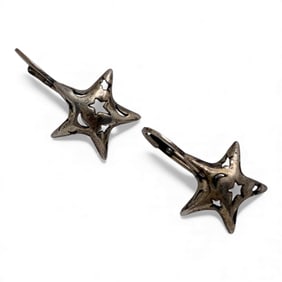 Pair Of Sterling Silver Star Earrings