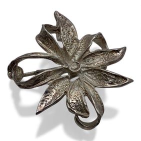 Silver Flower Brooch