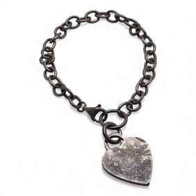 Sterling Silver Bracelet With Heart Charm