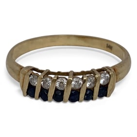 14k Gold Ring With Topaz And Clear Stones