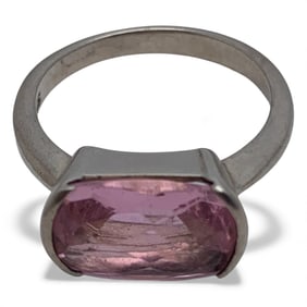 Sterling Silver & Pink Stone Ring
