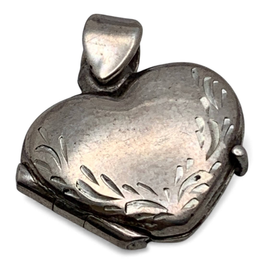 Sterling Silver Heart Pendant Locket: Marked 925 - 3/4" Long - 2.0 Grams