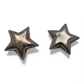 Pair Of Sterling Silver Star Earrings