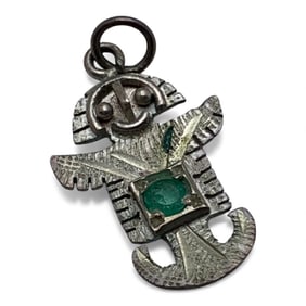Sterling Silver & Emerald Charm