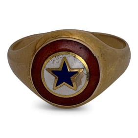 10k Yellow Gold Enameled Ring