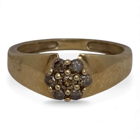 10k Yellow Gold & Champagne Diamond Ring