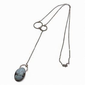 Lakeside Silver Sterling Necklace W Hard Stone