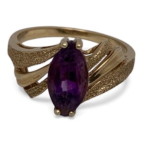 14k Yellow Gold & Amethyst Ring