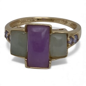 14k Yellow Gold & Jade Ring