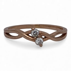 10k Rose Gold & Diamond Ring