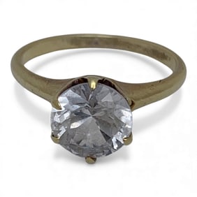 14k Yellow Gold & Clear Spinel Ring