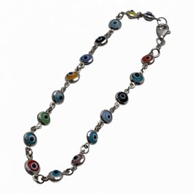 Sterling Silver Evil Eye Bracelet