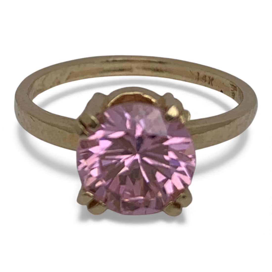 14k Yellow Gold & Pink Stone Ring (1 of 3)