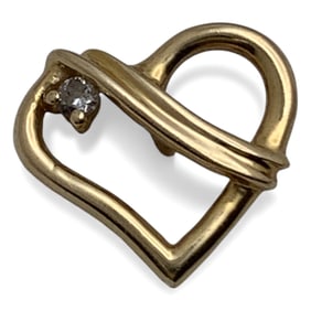14k Gold And Diamond Heart Pendant