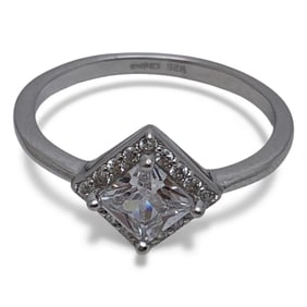 Silver Ring With Clear Stones