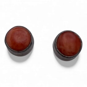 G. Yazzie Silver & Coral Earrings