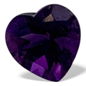 Faceted Purple Amethyst Heart Gemstone
