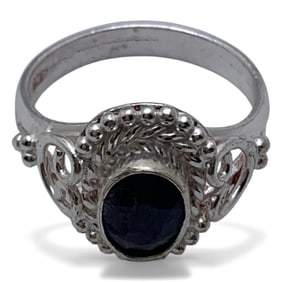 Sterling Silver & Blue Stone Ring