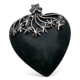 Sterling Silver & Green Hard Stone Pendant