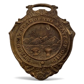 Bronze Gold Plated State Of Ohio Watch Fob