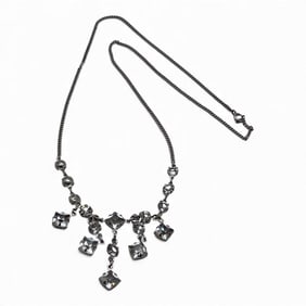 Sterling Silver Necklace With Clear Stones