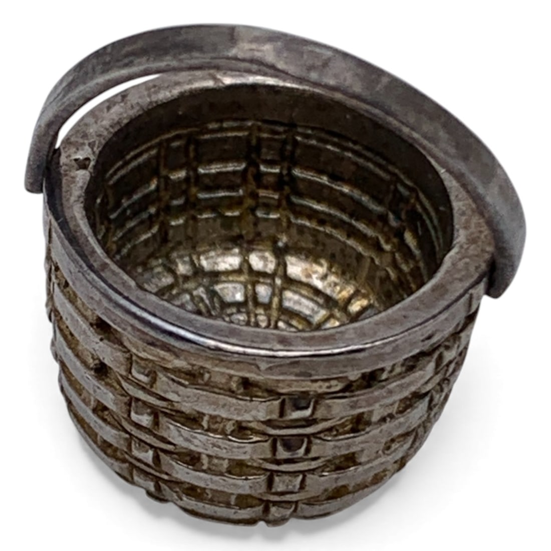 Silver Basket Charm: Tests Silver - 3/4" Long - 8.9 Grams