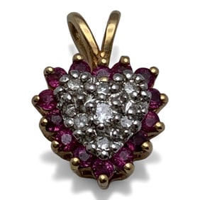 14k Yellow Gold Diamond & Topaz Pendant