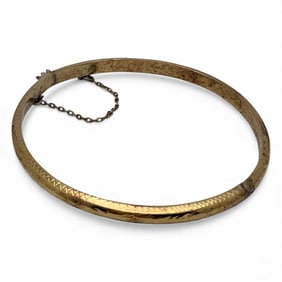 Sterling Silver Gold Tone Hinge Bracelet