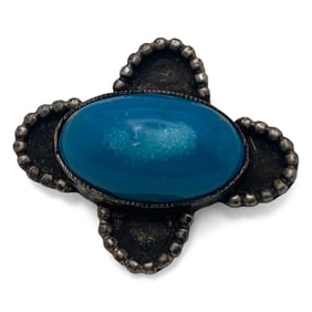 Silver & Blue Stone Pin
