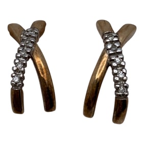 10k Yellow Gold & Diamond Earrings