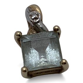 10k Yellow Gold Diamond & Quartz Pendant