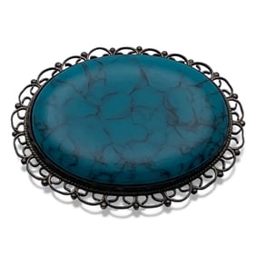 Sterling Silver & Blue Stone Pin