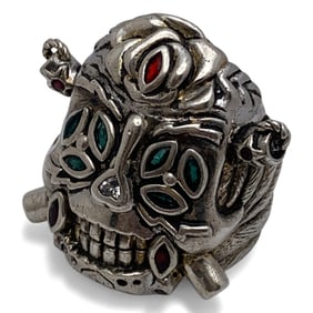 Sterling Silver Ring With Colored Stones