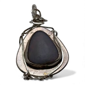 Sterling Silver Pendant With White Stone