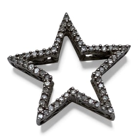 10k White Gold & Diamond Star Pendant