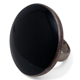 Sterling Silver & Black Stone Ring