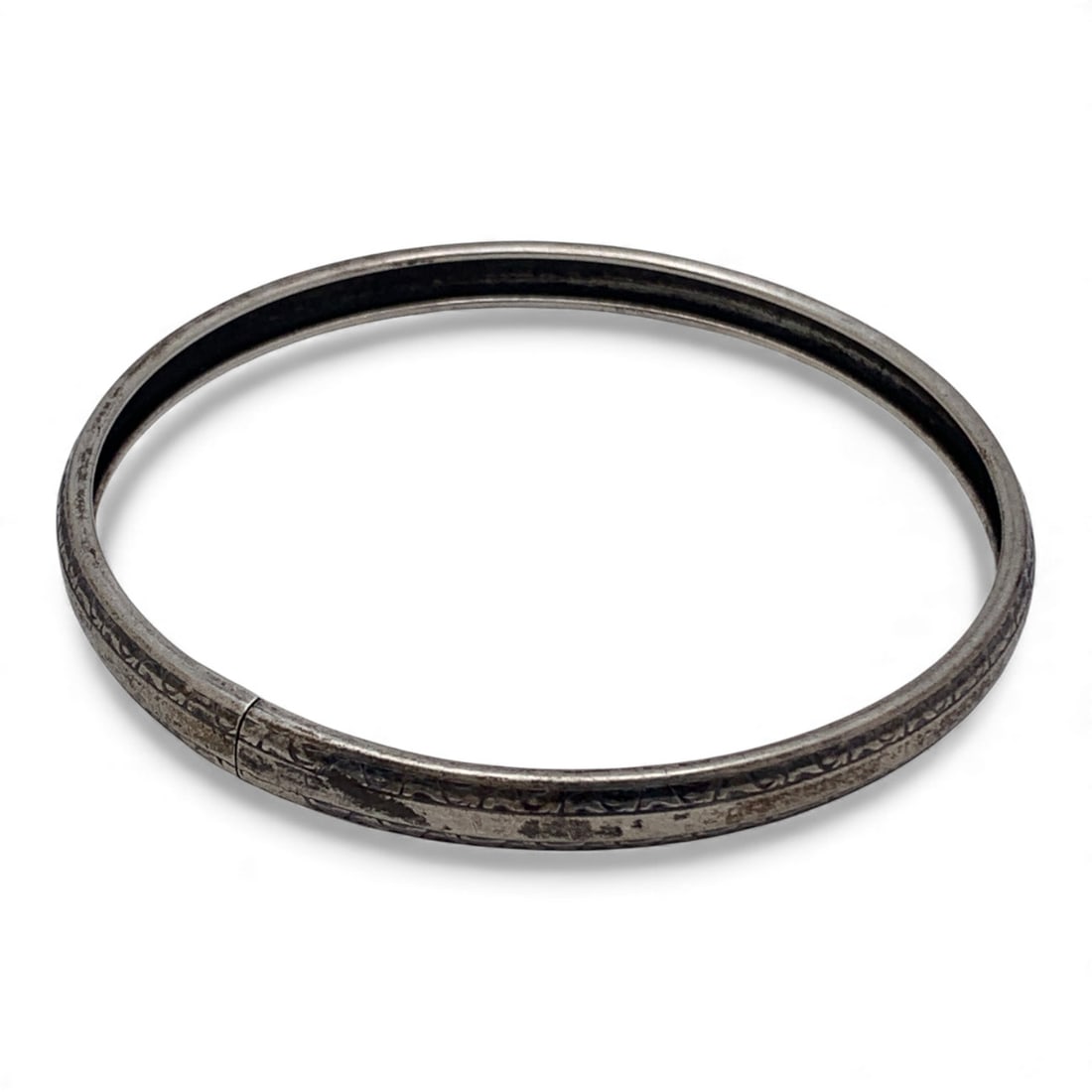 Sterling Silver Bangle Bracelet: Marked Sterling - 2 1/2" Inside Width - 7.5 Grams