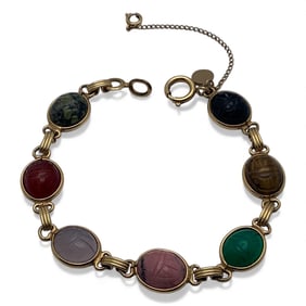 12k Gold Filled & Colored Scarab Bracelet
