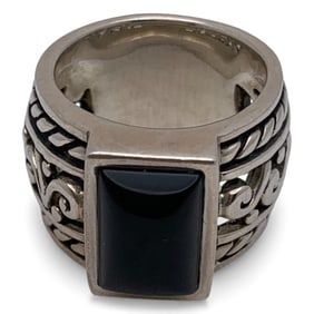 Sterling Silver & Black Stone Ring
