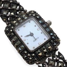 Sterling Silver & Mother Of Pearl Face Wrist Watch