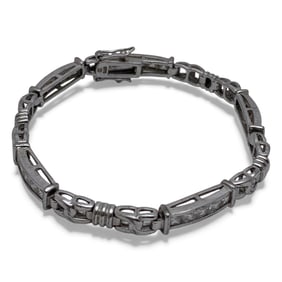 Sterling Silver Bracelet With Clear Stones