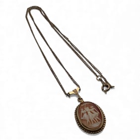 Gold Filled Cameo Pendant Necklace