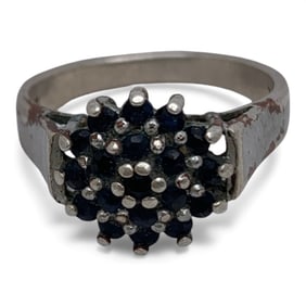 Sterling Silver Ring With Sapphires