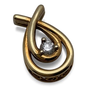 10k Yellow Gold & Diamond Pendant