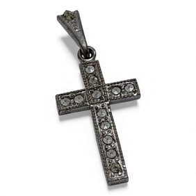 Sterling Silver & Marcasite Cross Pendant