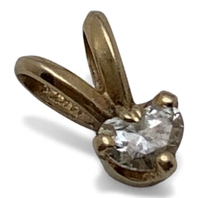 10k Yellow Gold & Diamond Heart Pendant