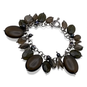Sterling Silver & Glass Bracelet