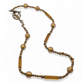 Sterling Silver & Art Glass Beaded Necklace