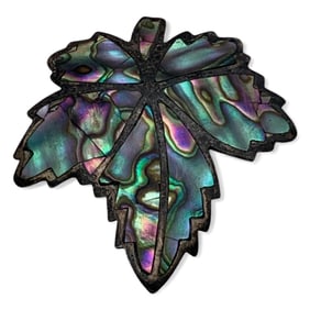 Sterling Silver & Abalone Leaf Pin